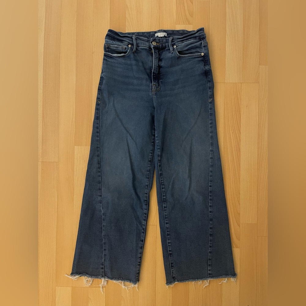 Good American Dark Indigo Wide-Leg Jeans